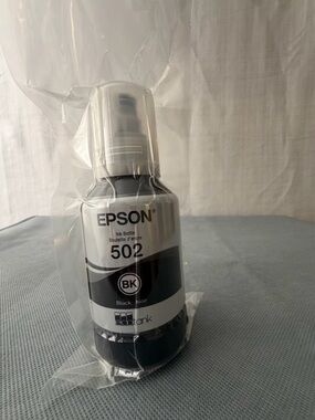 Epson 502 Black Ink Bottle 127ml EcoTank Genuine New Sealed(F149)